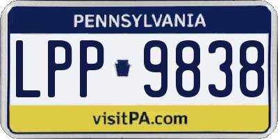 PA license plate LPP9838