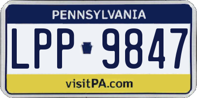 PA license plate LPP9847