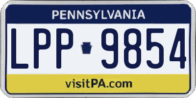 PA license plate LPP9854