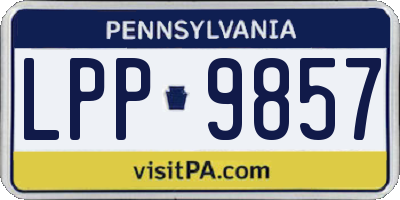 PA license plate LPP9857