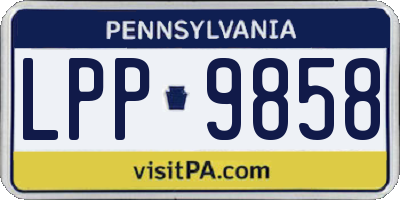 PA license plate LPP9858