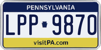 PA license plate LPP9870