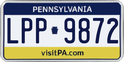 PA license plate LPP9872