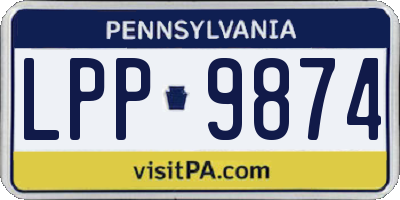 PA license plate LPP9874