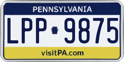 PA license plate LPP9875