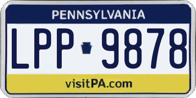 PA license plate LPP9878