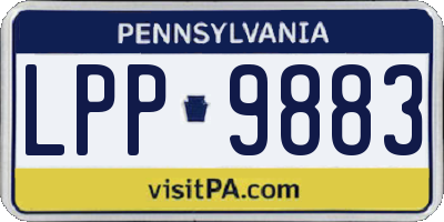 PA license plate LPP9883