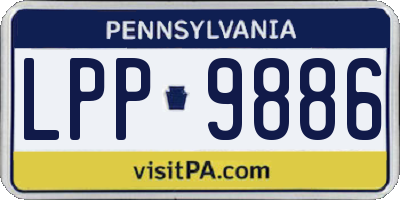 PA license plate LPP9886