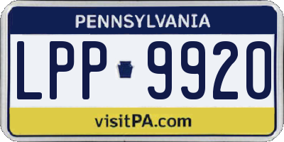 PA license plate LPP9920