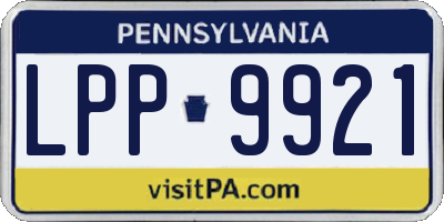 PA license plate LPP9921