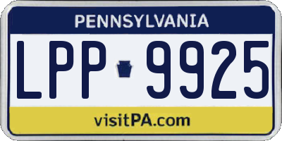 PA license plate LPP9925