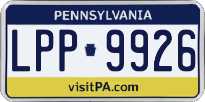 PA license plate LPP9926