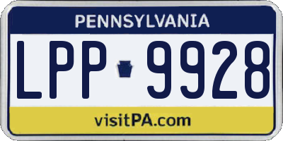 PA license plate LPP9928