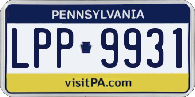 PA license plate LPP9931