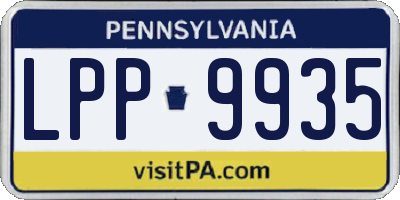PA license plate LPP9935
