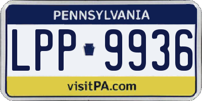 PA license plate LPP9936