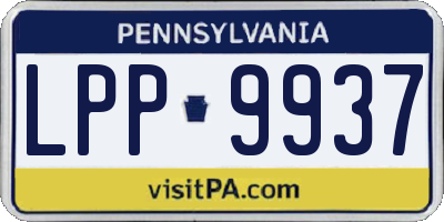 PA license plate LPP9937