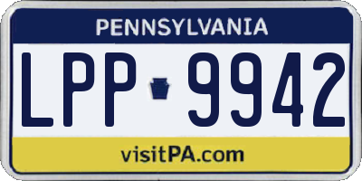 PA license plate LPP9942