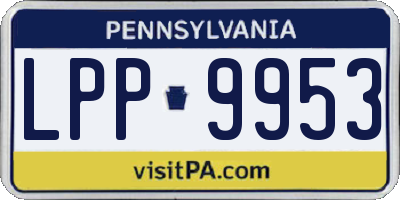 PA license plate LPP9953