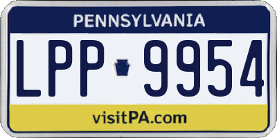 PA license plate LPP9954