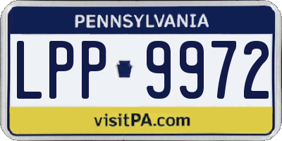 PA license plate LPP9972
