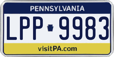 PA license plate LPP9983