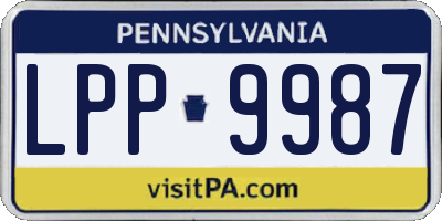 PA license plate LPP9987