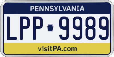 PA license plate LPP9989