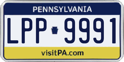 PA license plate LPP9991