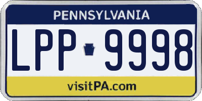 PA license plate LPP9998
