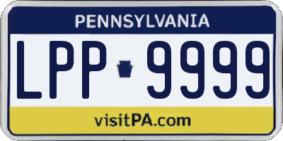 PA license plate LPP9999