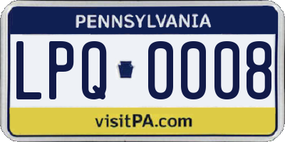 PA license plate LPQ0008