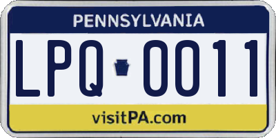 PA license plate LPQ0011