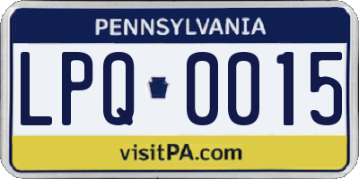 PA license plate LPQ0015