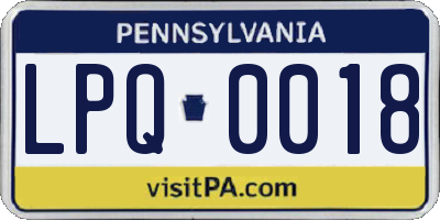PA license plate LPQ0018