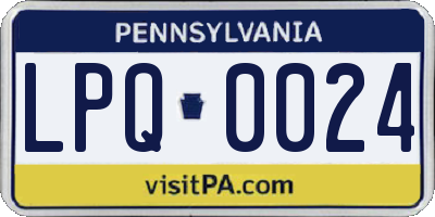 PA license plate LPQ0024