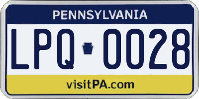 PA license plate LPQ0028