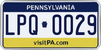PA license plate LPQ0029