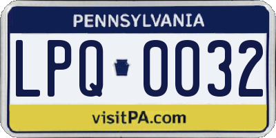 PA license plate LPQ0032