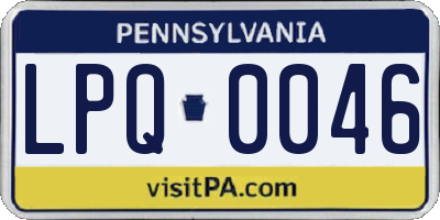 PA license plate LPQ0046