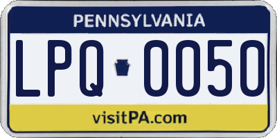 PA license plate LPQ0050