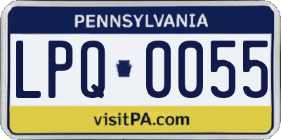 PA license plate LPQ0055