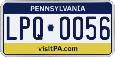 PA license plate LPQ0056