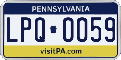 PA license plate LPQ0059