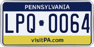 PA license plate LPQ0064