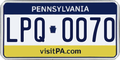 PA license plate LPQ0070