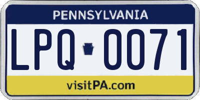 PA license plate LPQ0071
