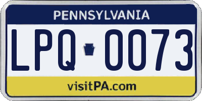 PA license plate LPQ0073