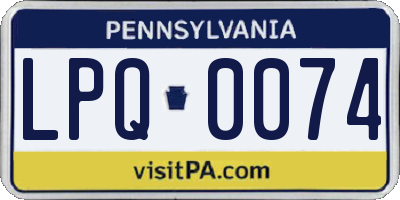 PA license plate LPQ0074