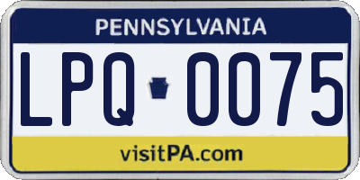 PA license plate LPQ0075